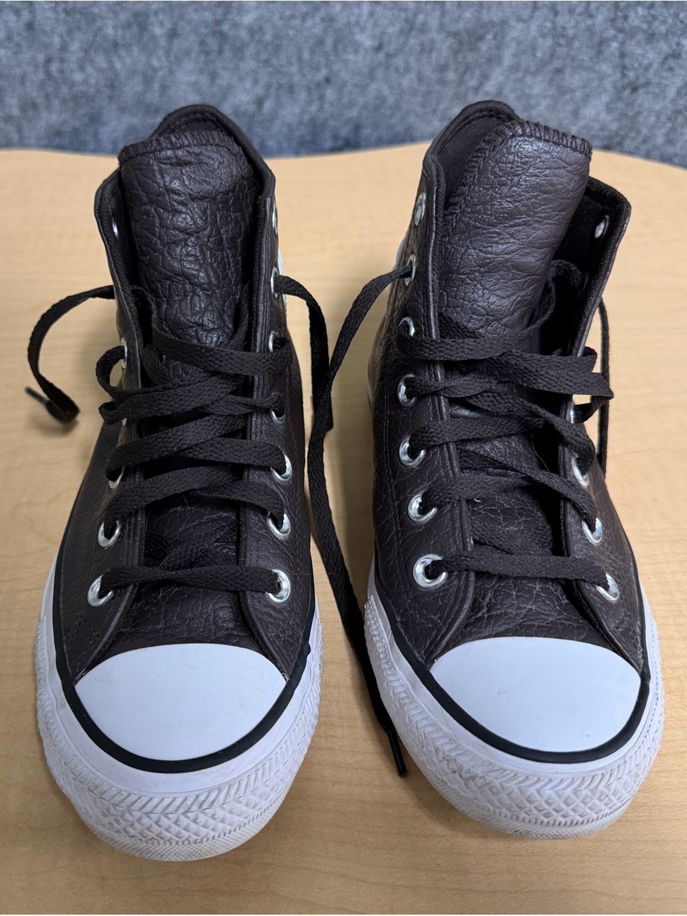 Converse Unisex Brown Upper Leather High-Top Sneakers